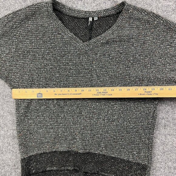 Kut From The Kloth Sweater Women's Small Gray V Neck 3/4 Sleeve High Low Hem - Picture 3 of 8